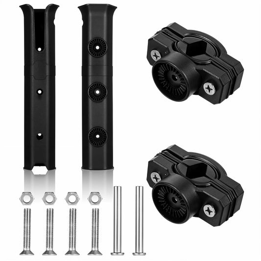 2 Pcs Pole Mount Fishing Rod Holder for Bike, Rotatable Fishing Pole Holder for Bike with Pole Mount Clamp, Fishing Rod Rack for Beach Car, Fishing Chair, ATVS, Boats, Carts