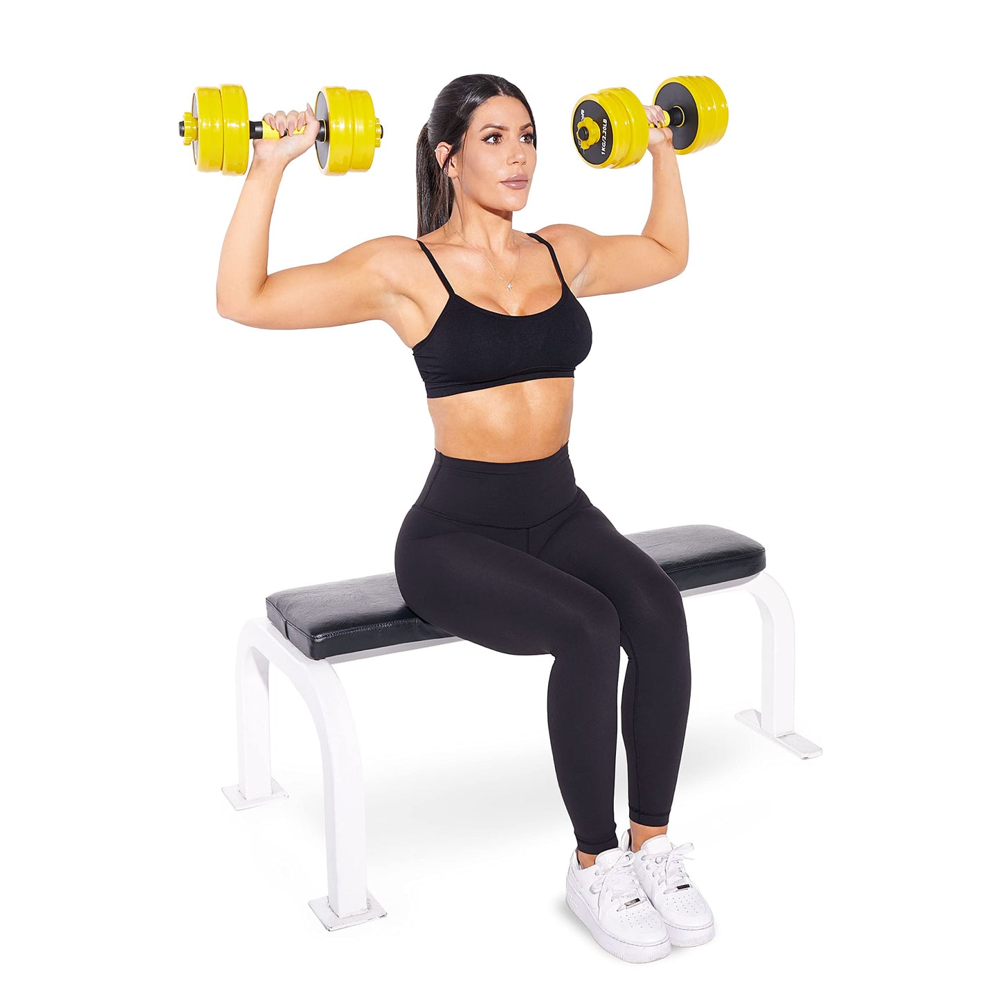 ProsourceFit Adjustable Dumbbell & Barbell Weight Set, 2-in-1 Free Weights Available 33Lbs, Home Gym Equipment