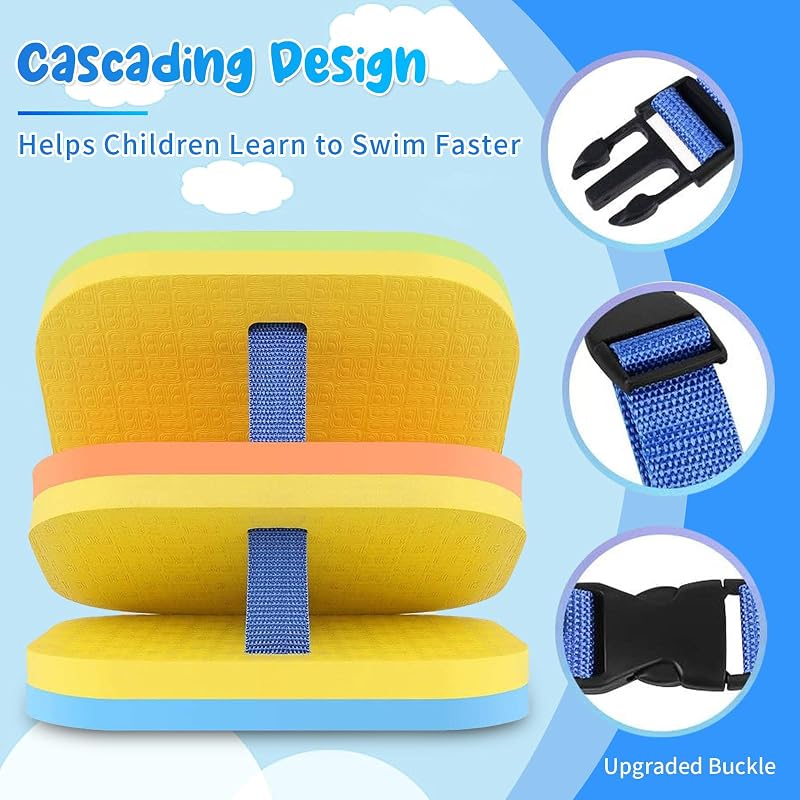 60lb-100lb Kids Back Float with 3-Layer Thick Foam - Adjustable Learn-to-Swim Belt