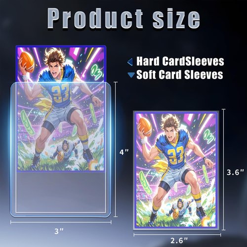 TRUGQ 400 Card Sleeves Top Loads for Cards,3"X4"Baseball Card Protectors,Toploaders Hard Plastic for Trading Game Sports Football Cards(200 Hard Protectors + 200 Soft Sleeves