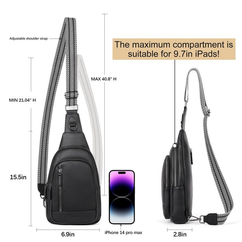 CLUCI Crossbody Bags for Women Men,Leather Sling Bag Cross Body Backpack for Woman Gifts for Women Birthday Unique