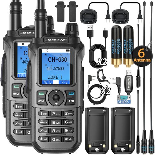 GMRS Radio Handheld Baofeng Radio GM21 Long Range Rechargeable Walkie Talkies,NOAA Weather Receiver GM-15 PRO Two Way Radio with Programming Cable and USB-C Charger for Survival Gear Hunting,2 Pack