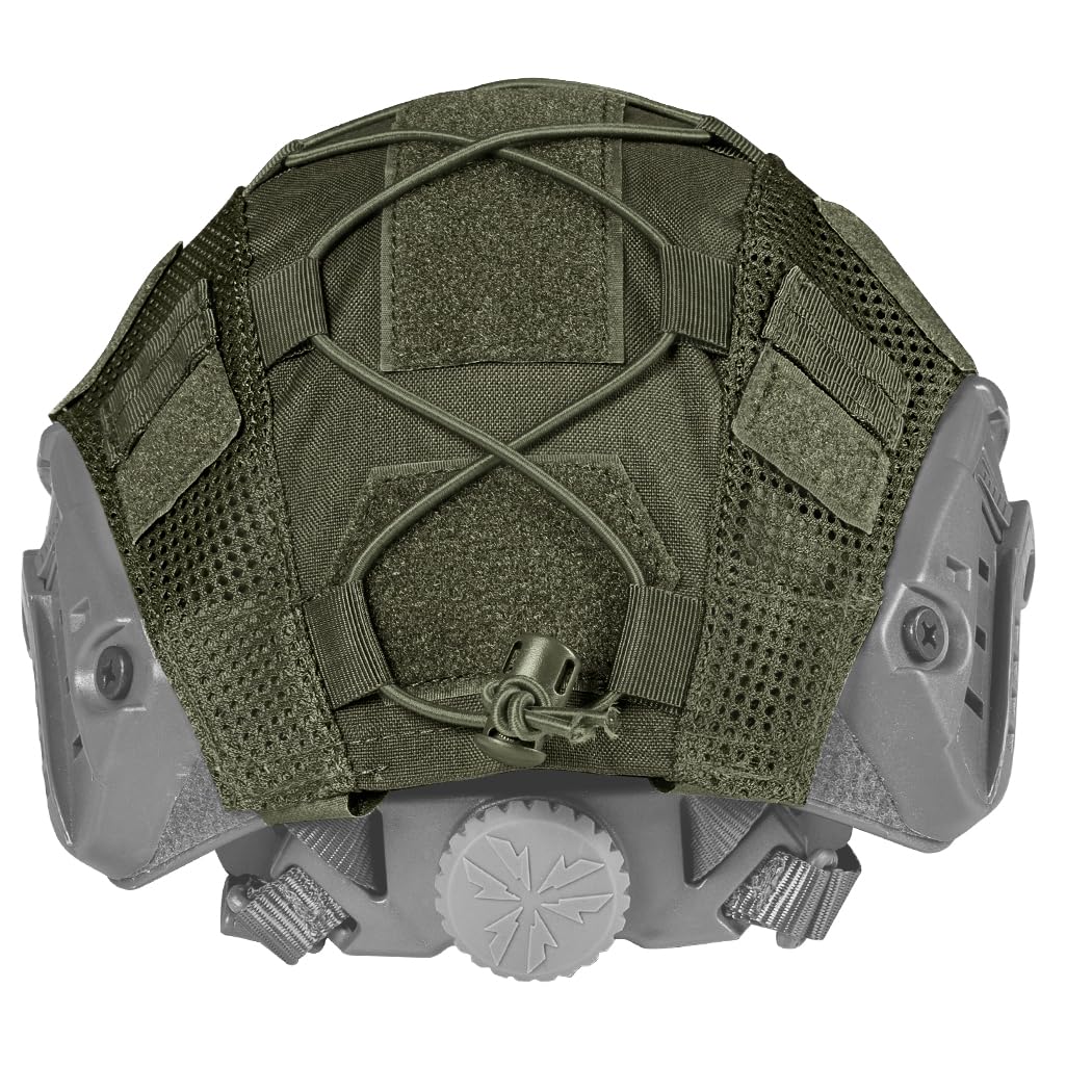 IDOGEAR SPORTS Tactical Helmet Cover for Fast Helmets - Camo M/L Size - Durable 500D Nylon Tactical Gear for Airsoft, Paintball, Hunting(Ranger Green)