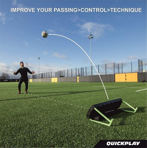 QUICKPLAY Replay Station Soccer Rebound Board - Portable Dual Surface Rebounder with Adjustable Angle - Soccer Training Equipment for Control, Passing Practice
