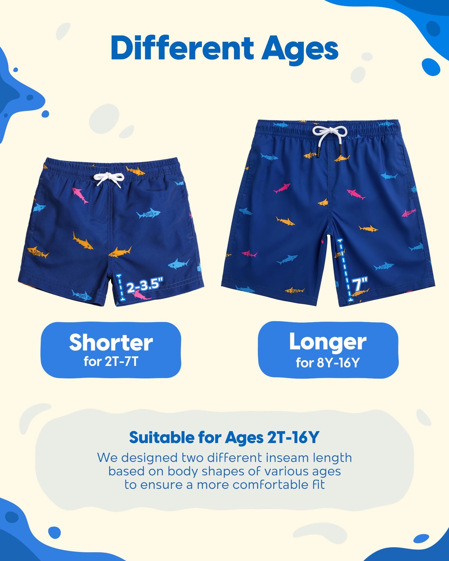 maamgic Boys Swim Trunks Toddler Swim Shorts Little Boys Bathing Suit Swimsuit Toddler Boy Swimwear,Royal Blue,3 T