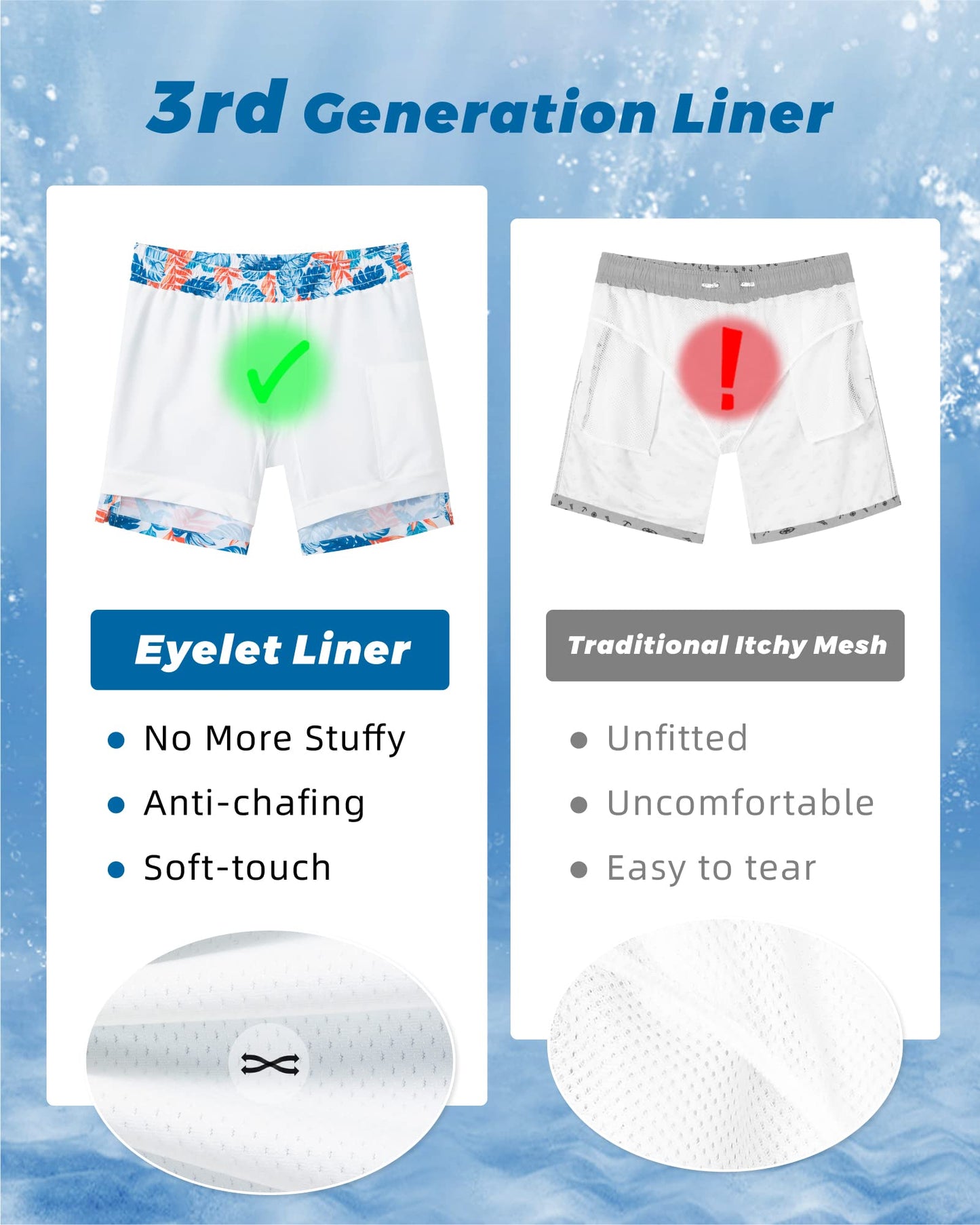 SURF CUZ Mens Swim Trunks with Compression Liner Quick Dry Swim Shorts 7" Swimming Trunks Stretch Zipper Pockets Multi-Colored Leaves X-Large