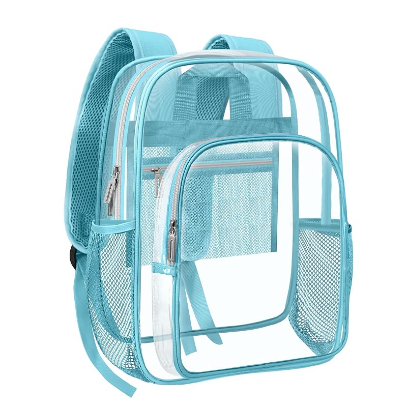 HEEYA Blue Clear Backpack Heavy Duty Transparent Security Stadium Bag