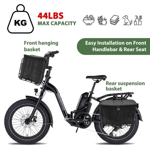 LIQING Bike Basket Front Folding Bicycle Basket with Removable Liner Bag, Quick Release Design Metal Ebike Basket for Adult Women/Men Carrying Dogs, Pets, Fruit & Grocery