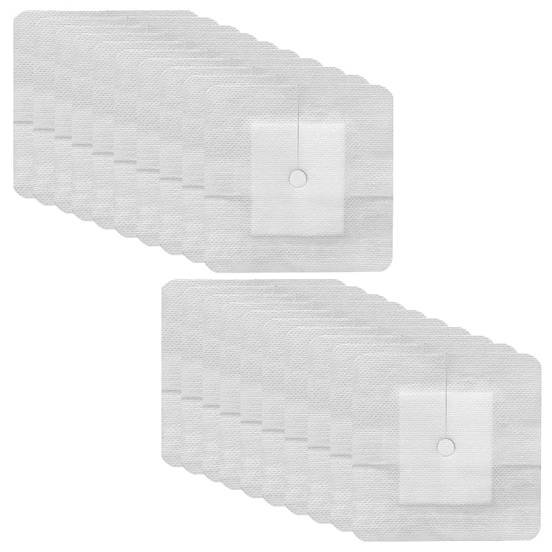Greetmed Split Drain Adhesive Island Dressings 4" x 4" (20 Pcs) for Catheters & Tubes