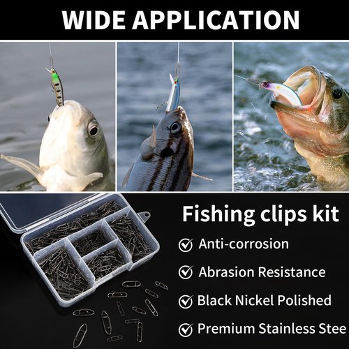 330pcs Speed Clips for Fishing Lures, Fishing Clips Quick Change Topwater Speed Clips for Freshwater Saltwater Crankbait Popper Lures Fast Link Snap Connector