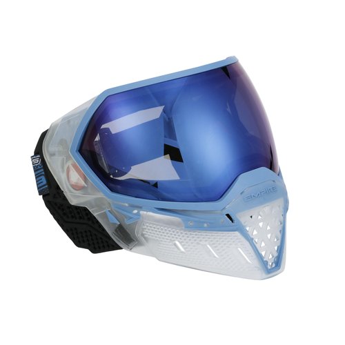 Empire EVS Paintball Goggle Mask with Dual Thermal HD Blue Mirror Lens, Clear and Blue