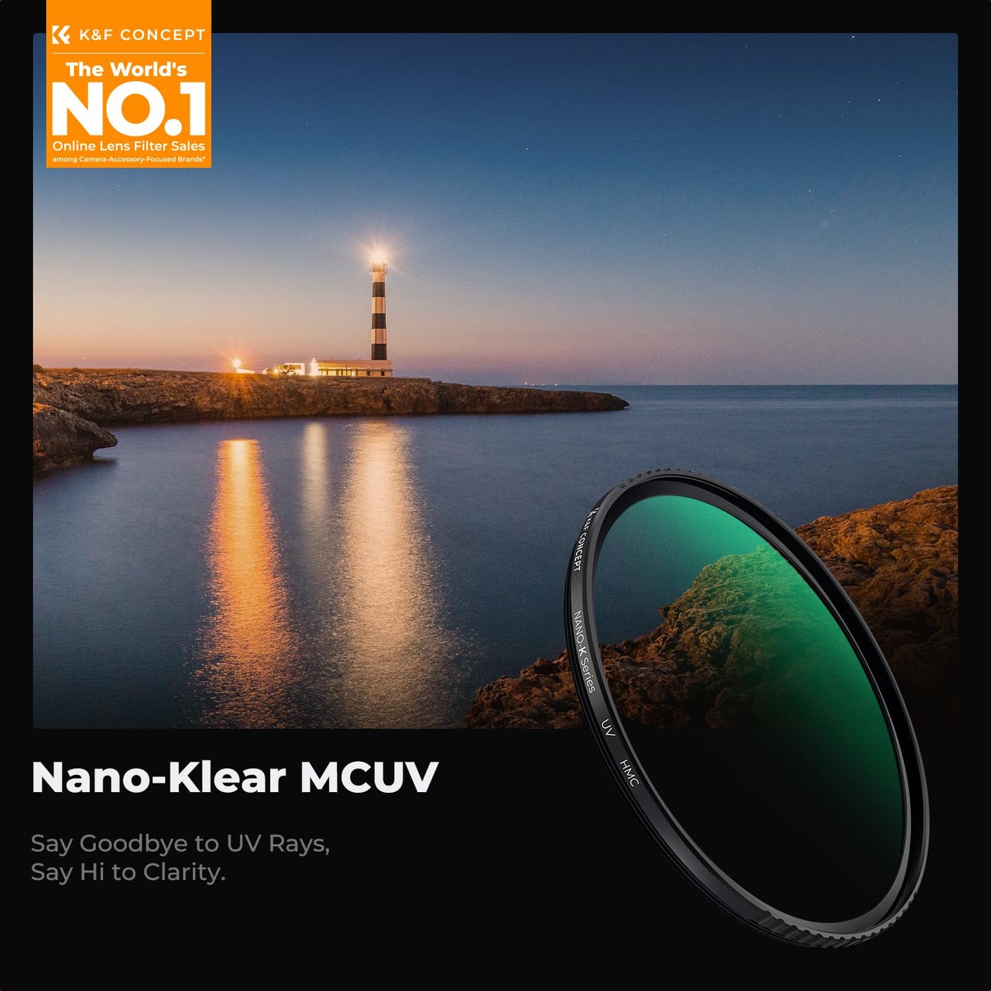 K&F CONCEPT 37mm MCUV Lens Protection Filter 18 Multi-Coated Camera Lens PVS-14 Night Vision UV Filter Ultra Slim with Cleaning Cloth (K-Series)