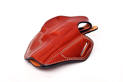 Leather Holster for Taurus 856 Defender 3" Barrel, OWB Thumb Break, Genuine Leather, Right Handed, ShnLeather (Brown)