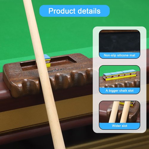 GAMESUN Weighted wooden 5-Cue pool cue stick holder, billiard cue stick holder, chalk holde