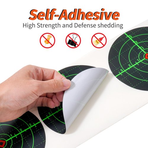 NYEONHRT 100Pcs 6" Targets for Shooting Range Splatter Target Stickers, Self Adhesive Shooting Paper Targets with Color Changing Signal Impact Reactive for The Range Pistol Gun Rifle Archery (Green)