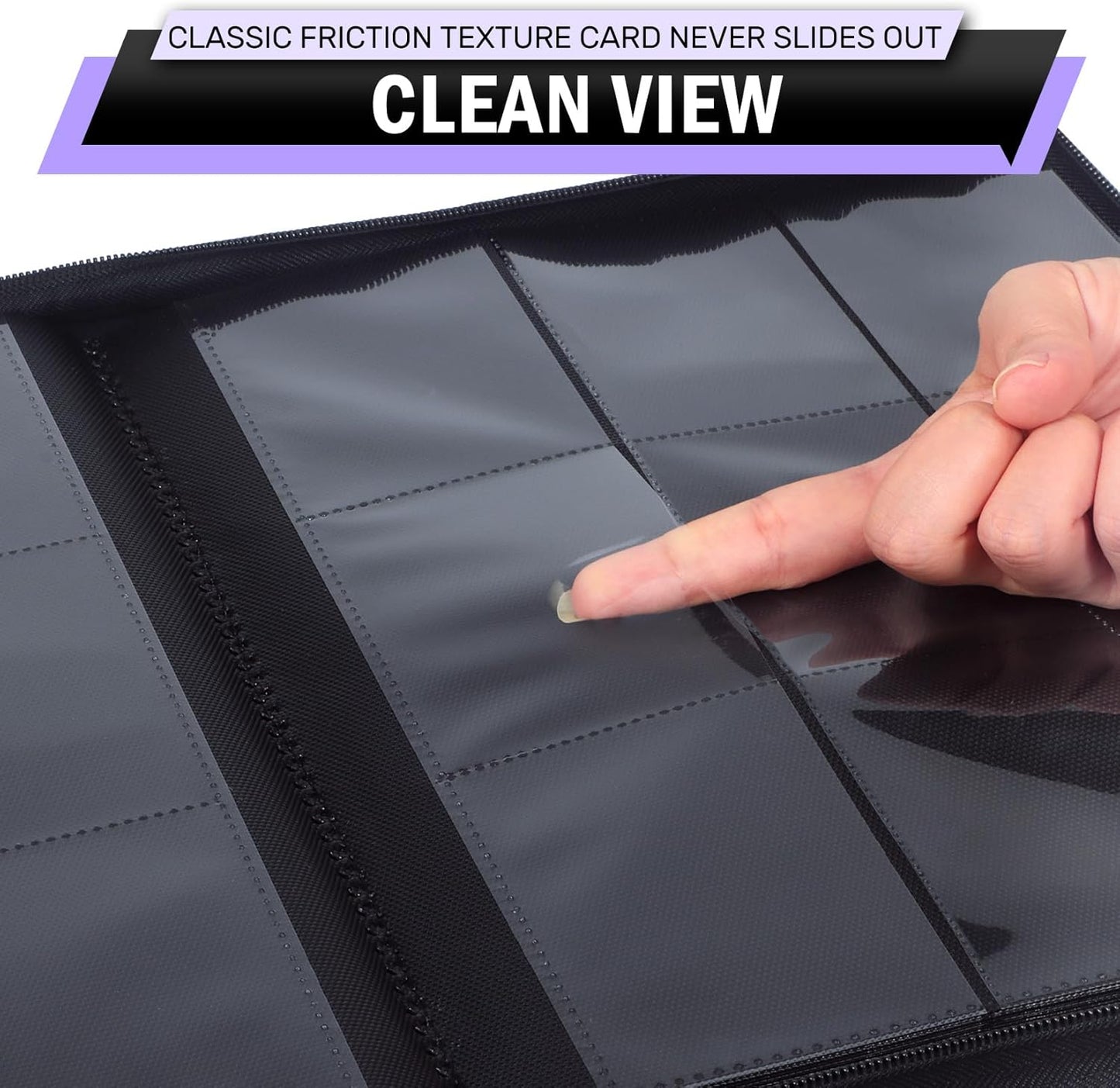 12 Pocket Card Binder, Zipper Trading Card Binder, 720 Large Capacity Side Loading Non-Ring Card Album, Double Sided Acid-Free Card Protector Binder, Card Collection for TCG, MTG, Sport Card, Pink
