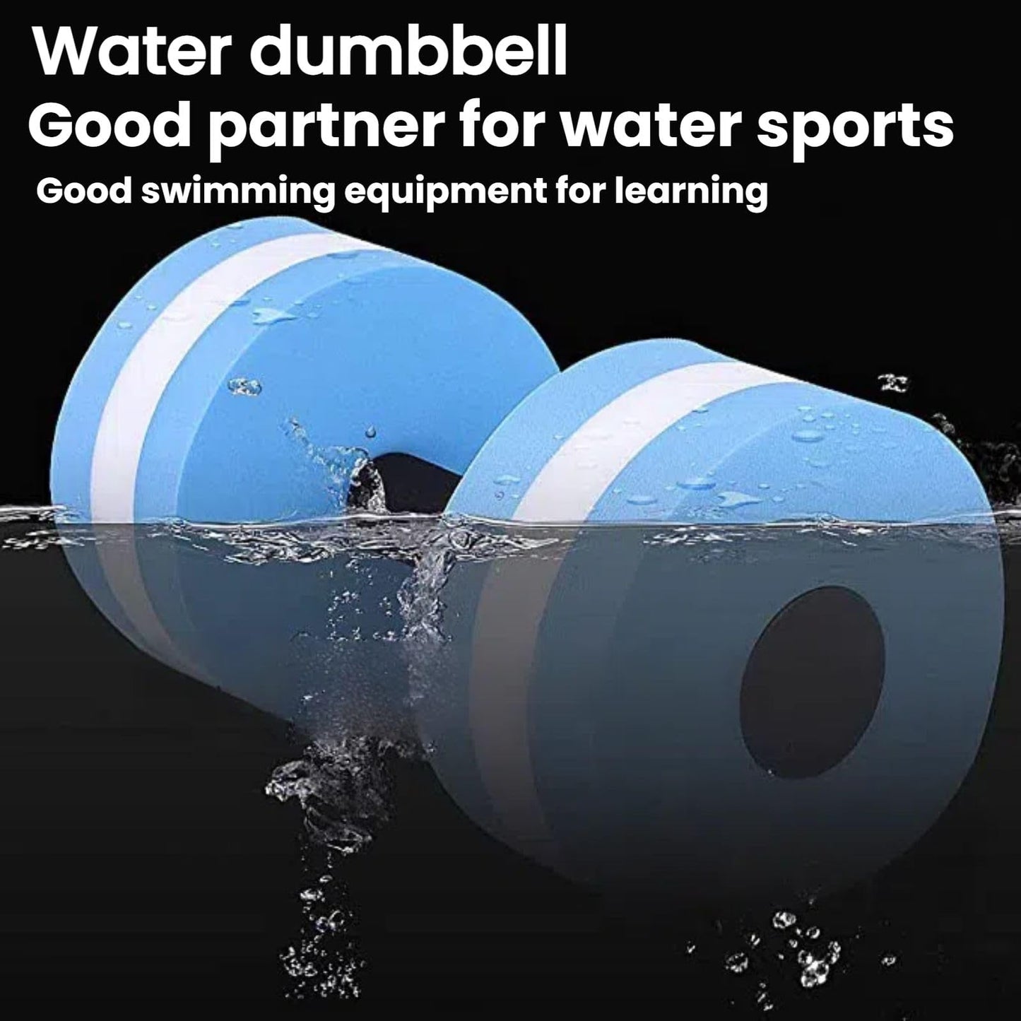 2PC Aquatic Dumbells Set, High-Density EVA Water Weights for Pool Exercise, Water Dumbbells for Pool Exercise, Aqua Fitness Barbells Equipment for Water Aerobics (YE)