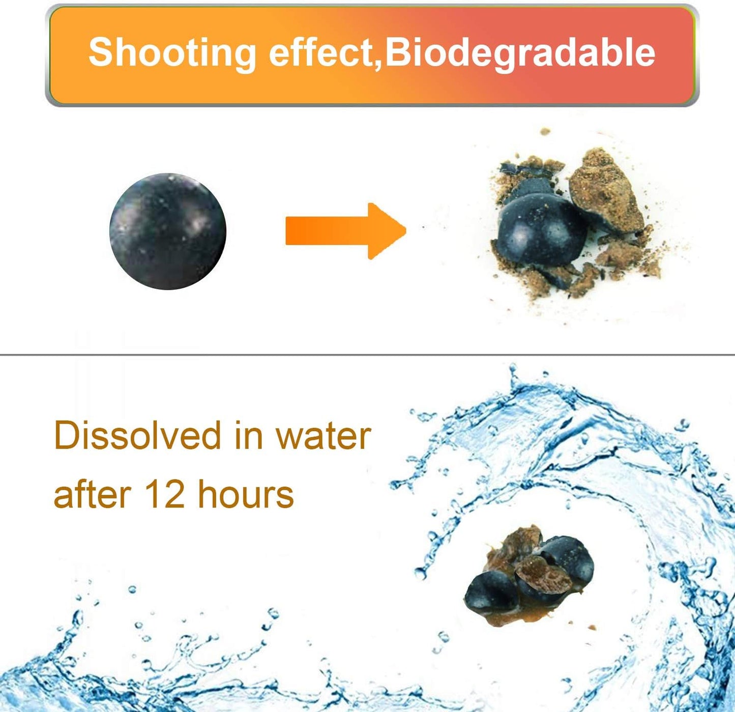 1500 Pieces Diameter 3/8" Slingshot Ammo Biodegradable Hard Clay Ball.