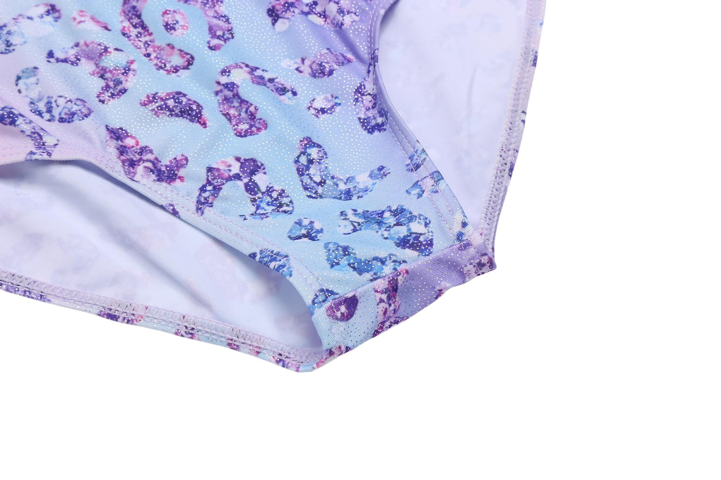 Zaclotre Leotards for Girls Sparkly Sleeveless Toddler Dance Leotard Gymnastics Outfit with Shorts Purple Leopard 3-4Y