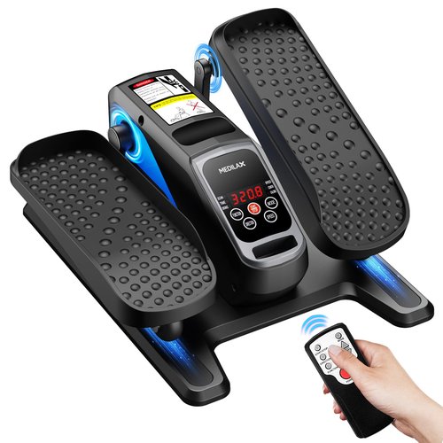 Under Desk Elliptical Machine,Ellipse Leg Exerciser Electric with Remoter,12 Manual Adjustable Speed and 3 Automatic Speed,Portable Seated Pedal Exerciser for Seniors,Adults,Home,Office, Black