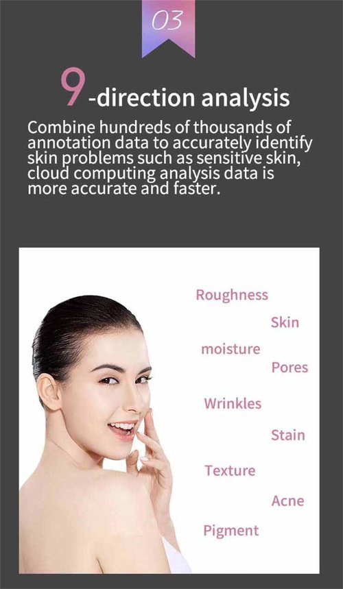 FXNFXLA 3D Skin Analyzer Machine Professional, Facial Moisture Analyzer Beauty Equipment Skin Detector with LCD Display Screen, for Skin Care Home Use