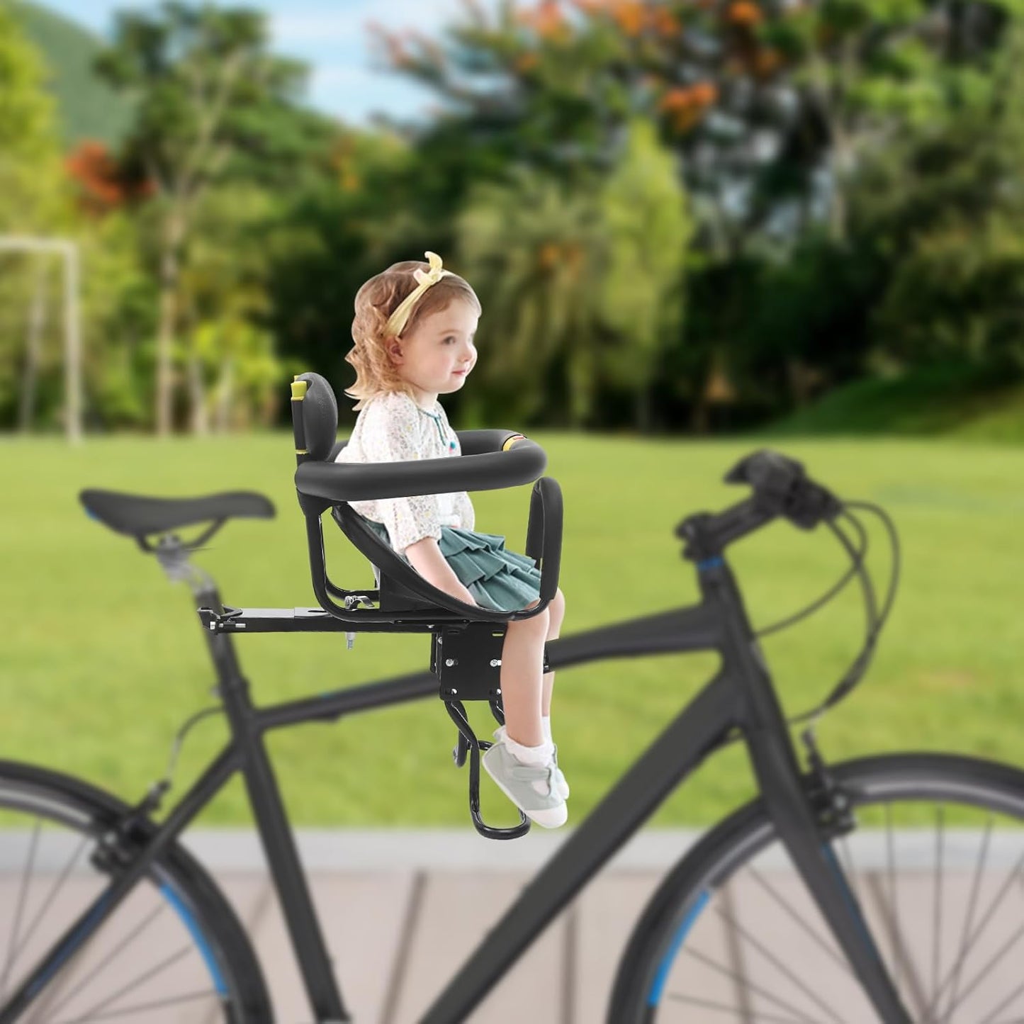 Kids Bike Seat Portable Bicycle Child Seat Front Mounted Bike Seat for Most of Adult Bikes, Adjustable Bicycle Child Safety Seat for 1-6 Years