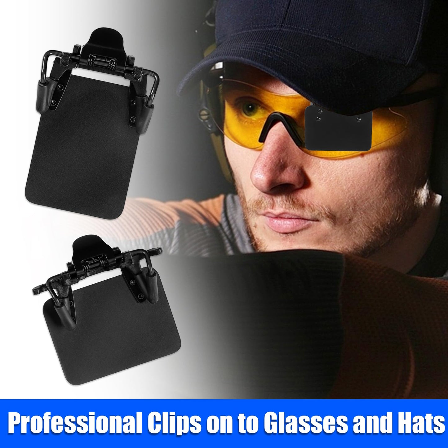 JORMIX 2 Packs Shooting Glasses Blinders International Standard Shooting Glasses Blinders Occluder Clip Patch Adjustable Angle Black