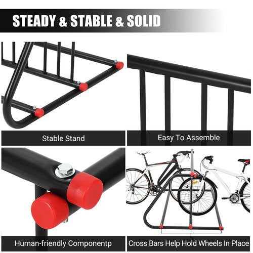 Commercial Bike Rack Outdoor,Metal Bicycle Parking Rack Stand,10 Holders Commercial Bike Rack Garage Floor for Retail Shopping Centers, Schools,Backyards,Bike Shops(Double Side)