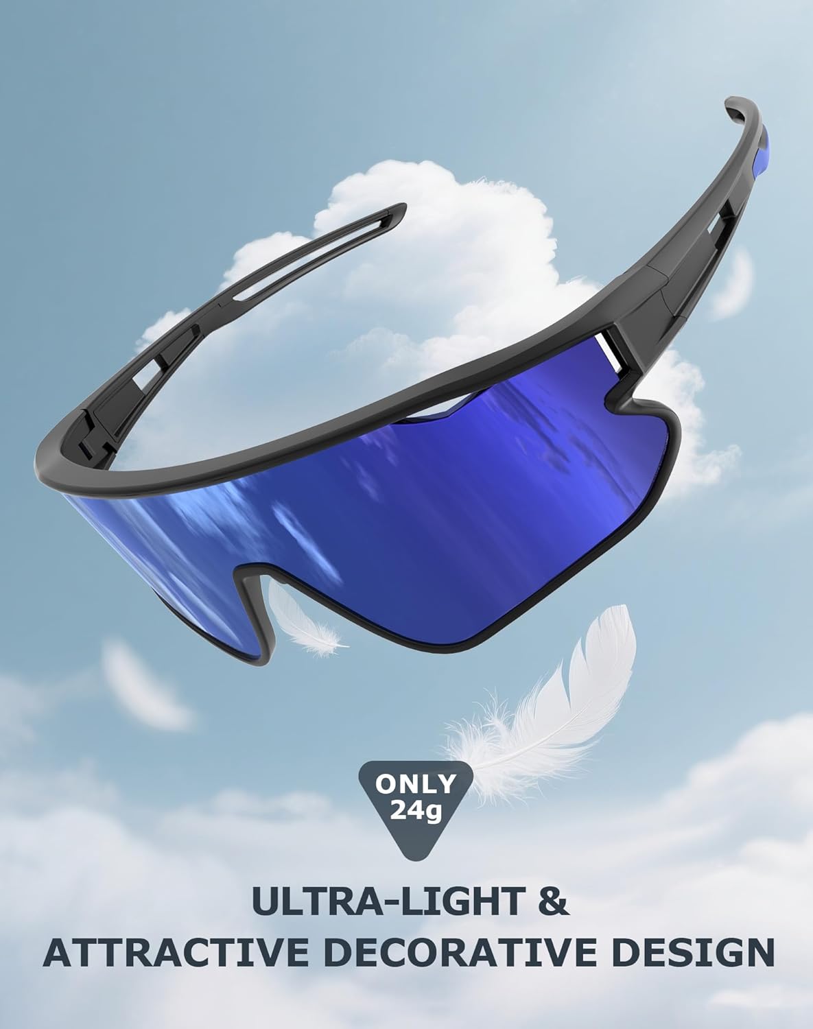 KALIYADI Polarized-Sunglasses Men Polarized Cycling-Sunglasses: Sports Sun Glasses for Running Cycling UV400 Protection