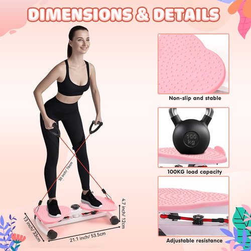 Waist Twist Exercise Machine - 300 lbs Capacity Ab Workout Equipment for Slim Waist & Core Strength | Foot Massage & Weight Loss - Quiet Home Gym Gear for Men & Women