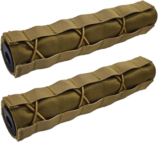 2 Pack Quick Release Suppressor Cover in 1000D Nylon - 8.7In Tactical Pouch with Adjustable Molle System for Tactical Tools & Accessories, Hunting, Outdoor