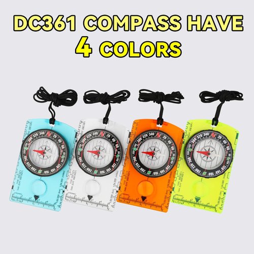 Orienteering Compass, Wilderness Survival Compass for Kids- Magnetic Gear Set Navigation Map- Backpacking Camping Hunting Survival (Clear)
