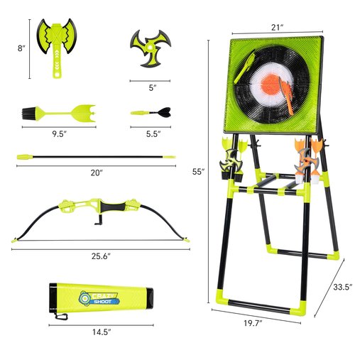 SPOYNAL 5 in 1 Axe Throwing Bristle Target for Backyard, Axe Throw & Lawn Dart Target Sets for Team Battles with 4 Axes 4 Stars 4 Darts 4 Lawn Darts 6 Arrows Indoor/Outdoor Games Competition-Ready Set