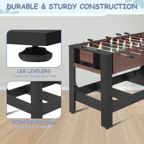RAYKEEP 54??4-in-1 Swivel Multi-Game Table - Combo Game Table Set for Kids, Adults - Indoor and Outdoor Arcade Sports Table - Air Hockey, Billiards, Foosball, Ping Pong for Home, Game Room