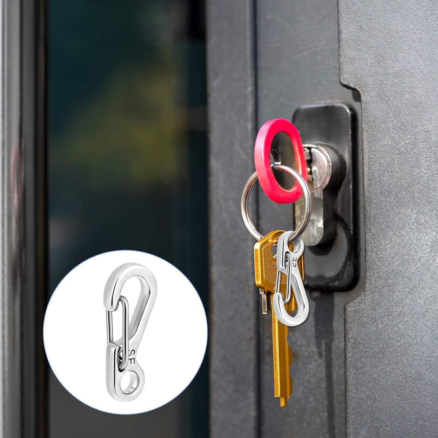 12 Pcs Tiny Carabiner Clip Multi-Purpose Keychain Small Hanging Buckle Metal Hook Micro Multi-Purpose Key Alloy Key Rings Outdoor Hiking Fishing Camping Backpack Accessories