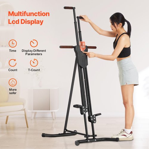 Happybuy Stair Stepper, Vertical Climber for Home Gym Exercise,Step Range Exercise Machine, Compact Folding Cardio Climber, Full-Body Workout Climber with Height Adjustable Handlebar