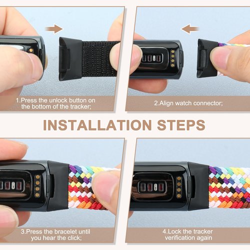 Relting Braided Band Compatible with Fitbit Charge 6/Fitbit Charge 5, Soft Nylon Solo Loop Adjustable Replacement Wristband for Women Men