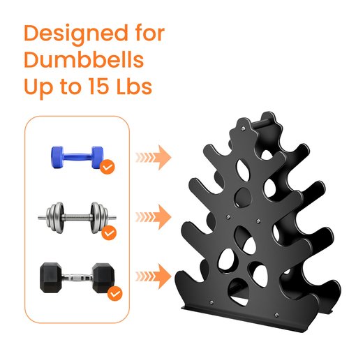 Dumbbell Rack Stand, (Dumbbells Not Included) with Protective Edge Rubber Covers for Home Gym, Compact A-Frame Design Weight Rack with Handle