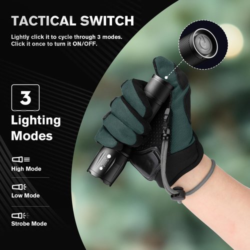 LED Flashlights High Lumens 4 Pack, Powerful Tactical Flashlight With 3 Modes, Pocket Small Flash Light, Waterproof Zoomable Flashlights for Home Emergencies, Camping Essentials (Battery Included)