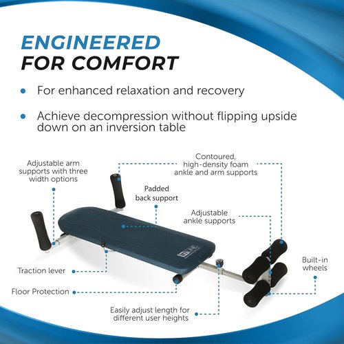 Stamina InLine Back Stretch Bench Upper and Lower Back Stretcher - No Inversion Decompression Fitness Equipment - Up to 250 lbs Weight Capacity