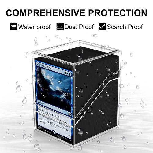 Mlikero Card Deck Cases, 6 Pack Acrylic Commander Deck Box Holding 100+ Sleeved Cards with 6 Dividers, Clear Card Storage Box Fit for MTG, TCG, Sports Cards