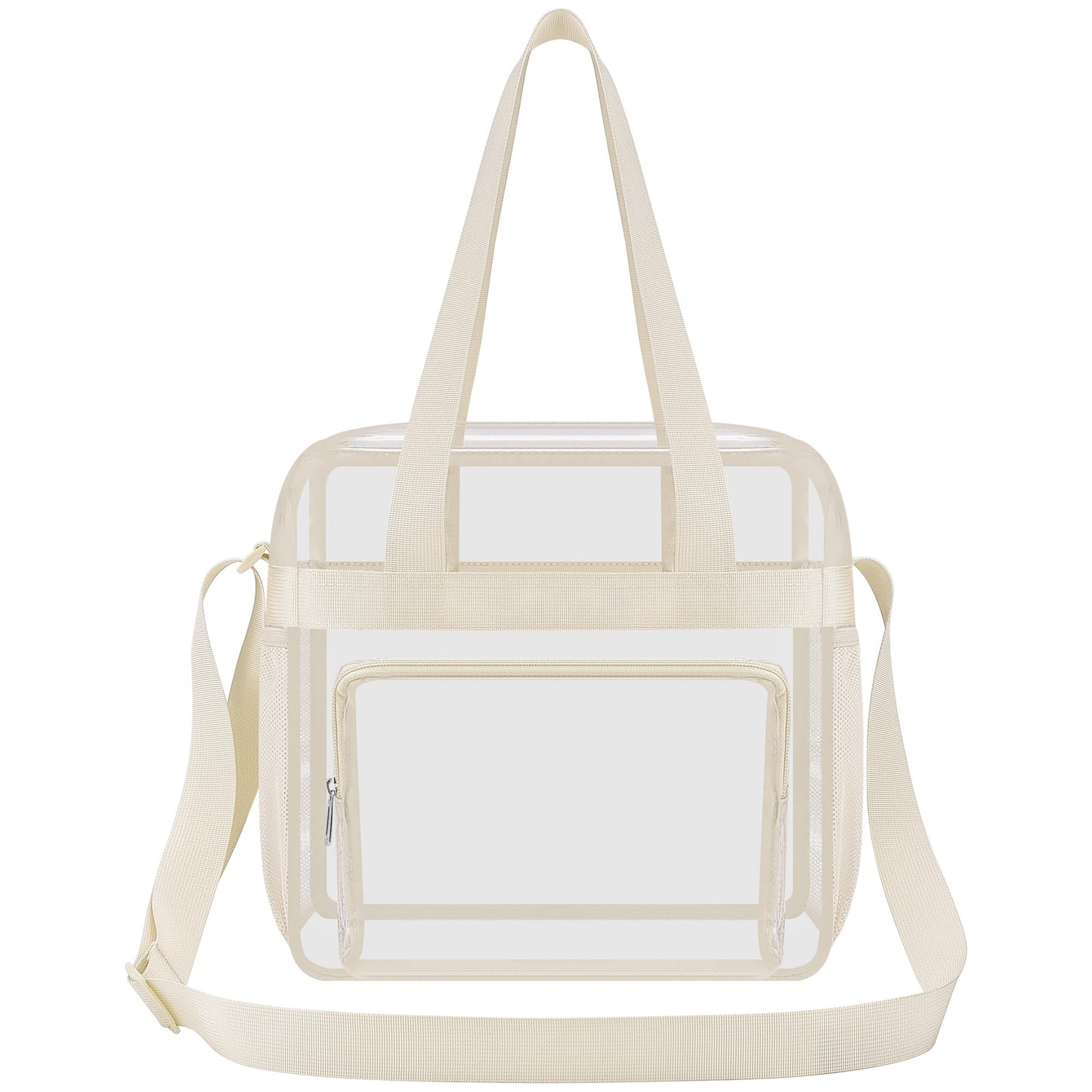 Oraben Clear Bags Stadium Approved Clear Tote Bag with Zipper Closure Crossbody Messenger Shoulder Bag with Adjustable Strap