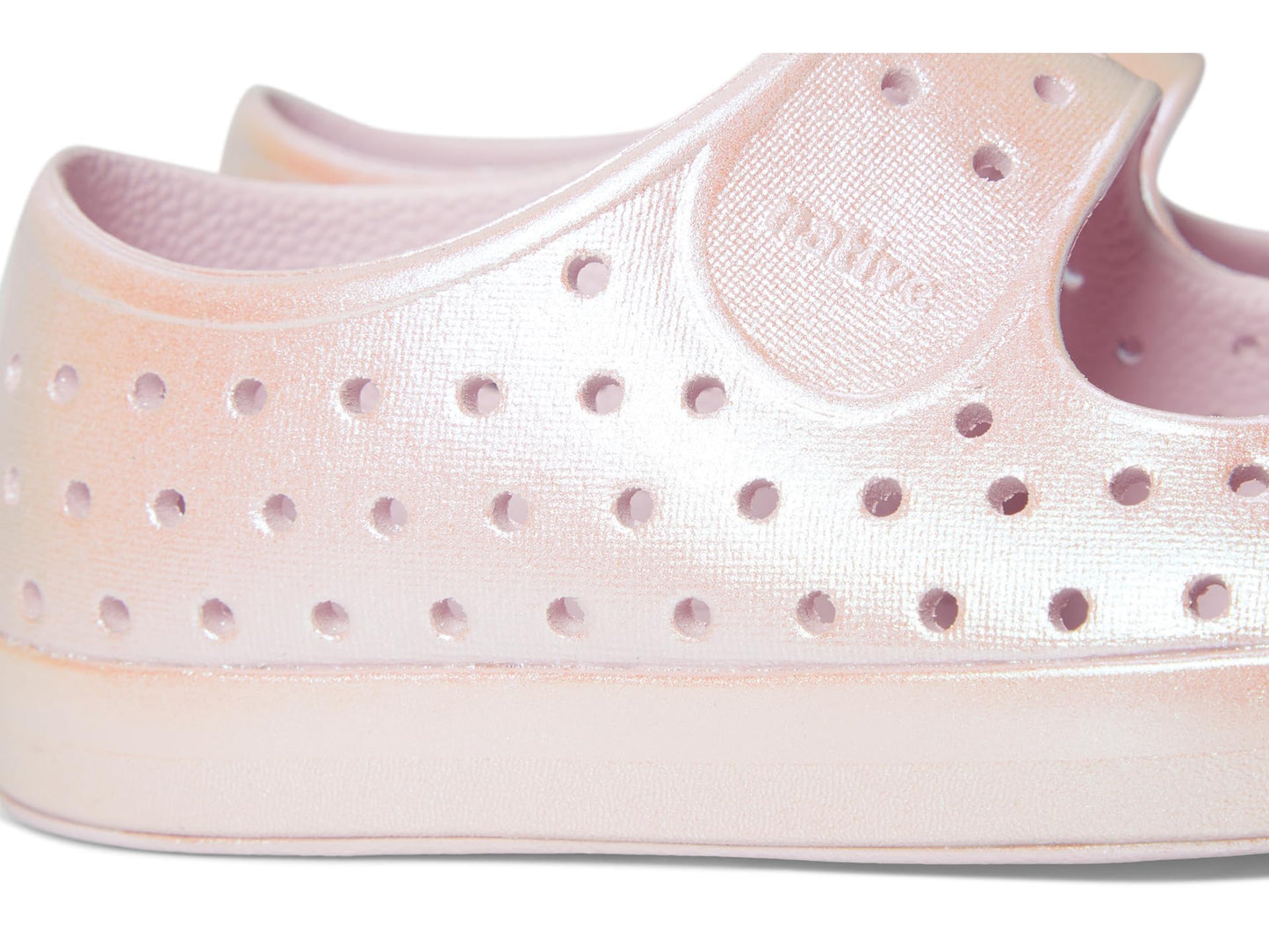 Native Shoes Kids Unisex Jefferson Juniper (Toddler), Barely Pink/Barely Pink/All Over Shine, 7 Toddler M