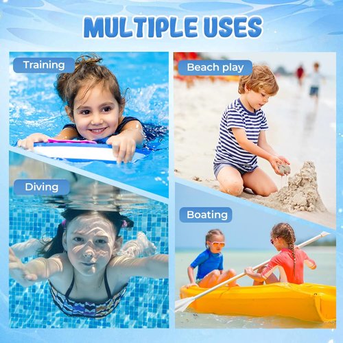 Children's Large Frame Waterproof and Anti Fog Swimming Goggles, 2025 Water Swim Goggles Wide View Swimming Goggle for Kids (Blue)