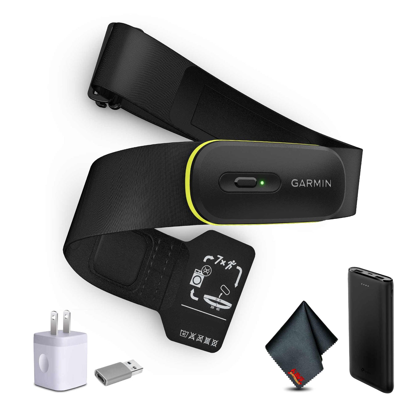 Garmin HRM 600 Chest Strap Heart Rate Monitor, M-XL Bundle with USB3.0 to Type-c Female Adapter Space Gray + More
