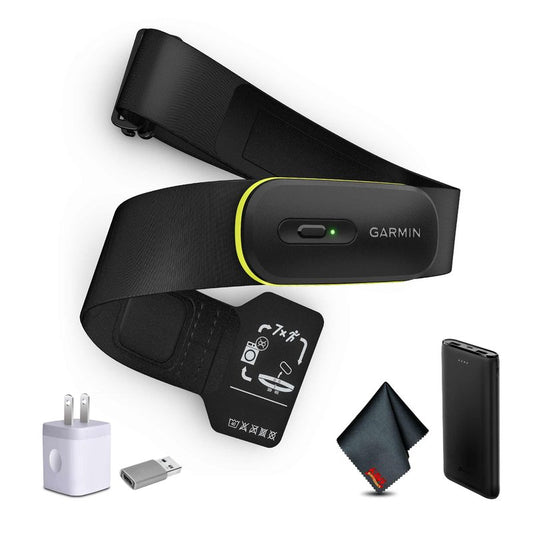 Garmin HRM 600 Chest Strap Heart Rate Monitor, M-XL Bundle with USB3.0 to Type-c Female Adapter Space Gray + More