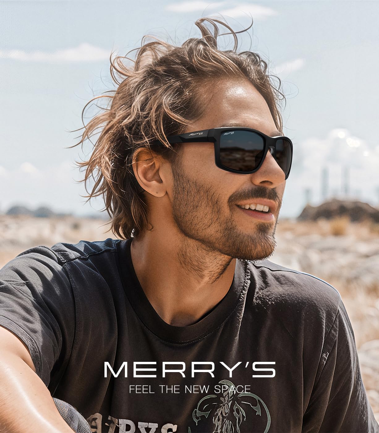 MERRY'S Sports Polarized Sunglasses For Men Women Cycling Running Driving Golf Fishing UV400 Protection S9266