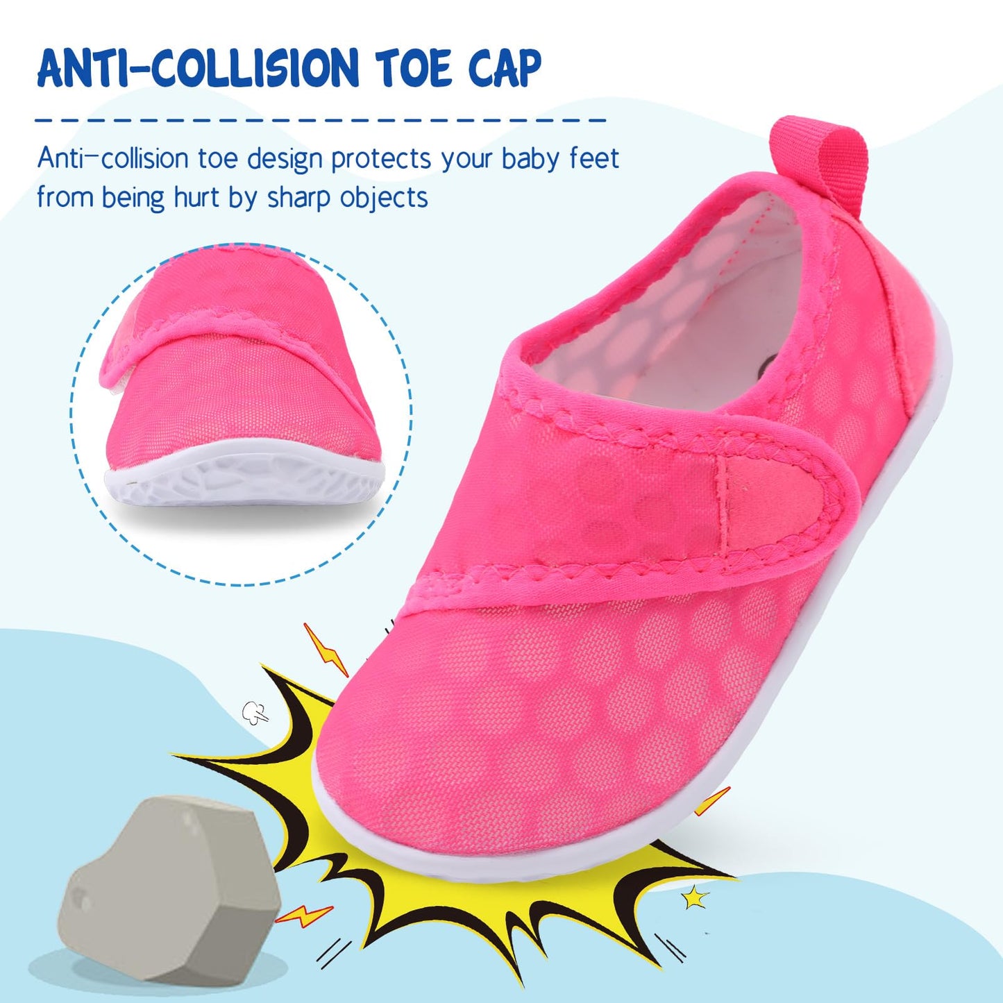 LeIsfIt Kids Water Shoes Toddler Girls Boys Swim Shoes Outdoor Quick-Dry Breathable Aqua Socks for Beach Pool Surf, Rose, 12 Little Kid