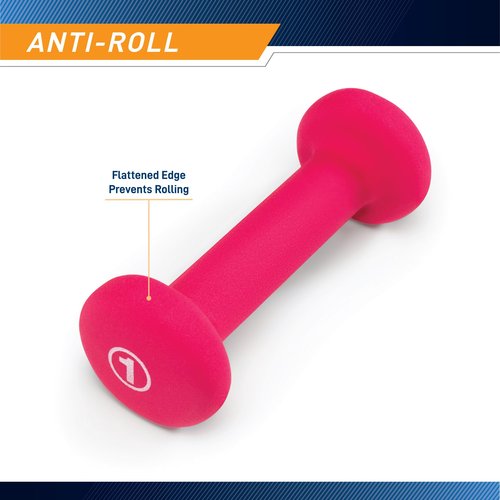 Marcy Neoprene Dumbbell, Single Piece, 1-lb, Fuchsia