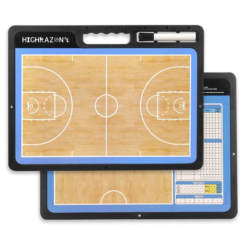 HIGHRAZON Dry Erase Basketball Clipboard for Coach, Premium Tactical Basketball Coaching Board, Double Sides Full & Half Court Dry Erase Board with Marker